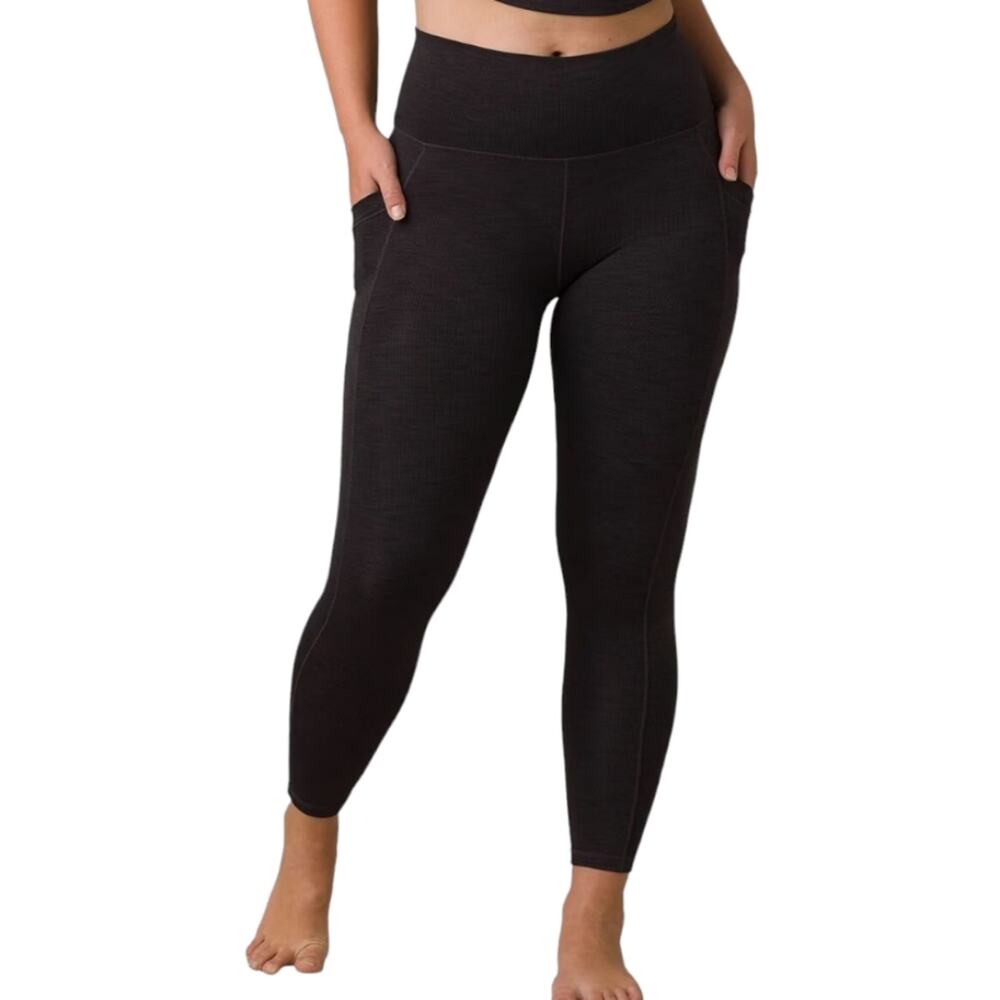 PRANA Women's Becksa 7/8 Active Yoga Leggings Black Heathered Plus Size 3X New